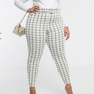 ASOS DESIGN Curve check jacquard skinny pant